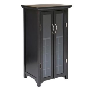 Winsome Espresso Wine Cabinet with 2 Glass Doors 