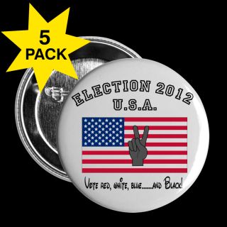 Election 2012 Vote red, white, blueand Black Buttons