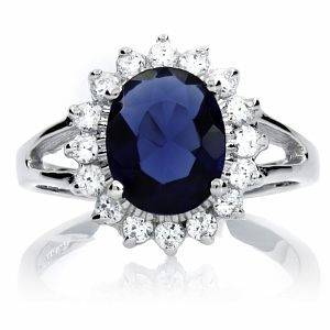 Buy Emitations Kates Royal Sapphire CZ Ring, Silver Tone, 4 & More 