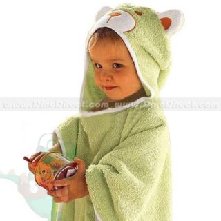 Wholesale Baby Cotton Bear Hooded Bathrobe Towel Washcloth 