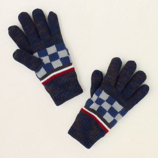 boy   outerwear   accessories   knit checked gloves  Childrens 