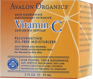 Avalon Organics Rejuvenating Oil Free Moisturizer Vitamin C    2 fl oz 
