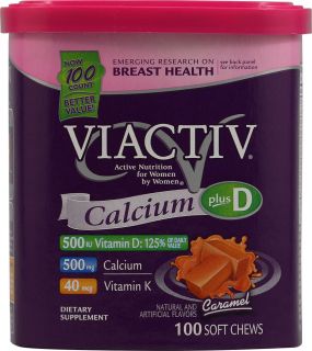 Viactiv Calcium Plus D Caramel    100 Soft Chews   Vitacost 