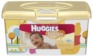 Huggies Baby Wipes Soft Skin Tub    64 Wipes   Vitacost 