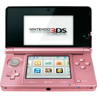 Nintendo 3DS Spielekonsole in Korallenrosa und nintendogs + cats 