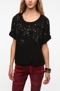 Sparkle & Fade Beaded Short Sleeved Sweater   Urban Outfitters