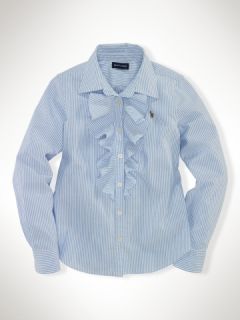Striped Oxford Shirt   Girls 7 16 Tops & Tees   RalphLauren