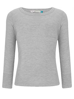 Buy John Lewis Girl Plain Long Sleeved Top, Grey Marl online at 
