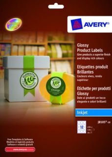 AVERY ROUND GLOSSY PRODUCT LABELS WHITE  Ebuyer