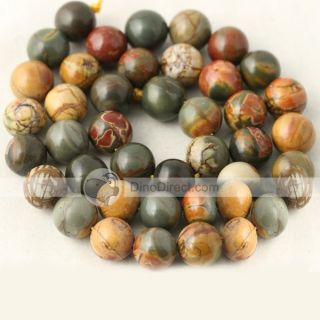 Wholesale Shining Natural DIY Round Picasso Stone Loose Beads 