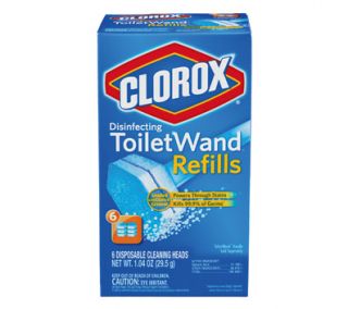 Clorox Toilet Wand Refill Heads, Blue/White, 8 packs of 6 wand heads 