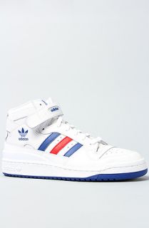 adidas The Forum Mid Olympic Sneaker in White Collegiate Royal 