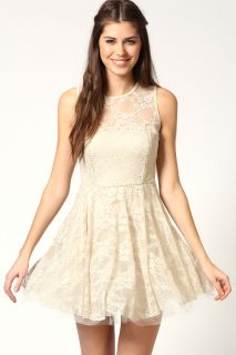 Home EVENING & PARTY DRESSES  Simone Lace Netted Skater Dress