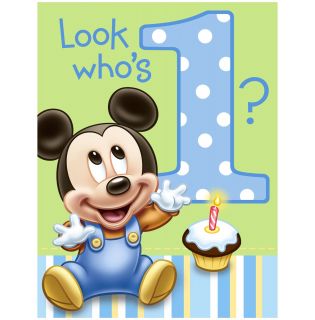 Hallmark Mickeys 1st Birthday Invitations   8 ct   