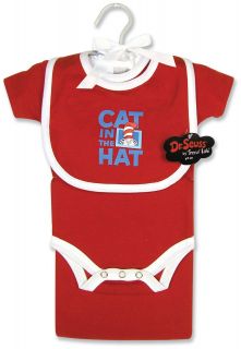 Trend Lab Dr. Seuss Cat in the Hat 4ct Layette Gift Set, Red