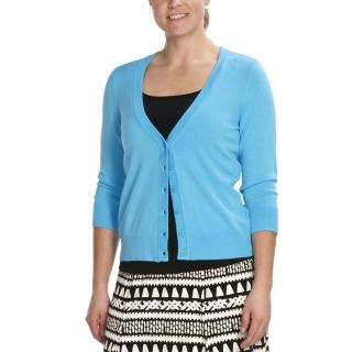 Tribal Sportswear Basic Knit Cardigan Sweater   3/4 Sleeve (For Women 