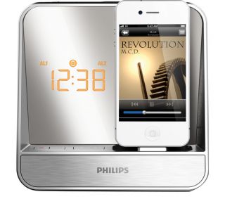 PHILIPS AJ5300D Clock Radio with iPod Dock   Silver Deals  Pcworld