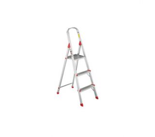 Louisville #566 Three Foot Folding Aluminum Euro Platform Ladder, Red