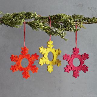 Multicolor Felt Snowflake Ornaments