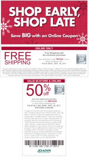 Shop Early, Shop Late. Save BIG with Online & In Store Coupons