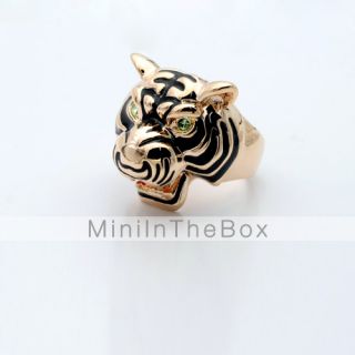 cabeza de tigre en forma de diamante del anillo tachonado #00296690