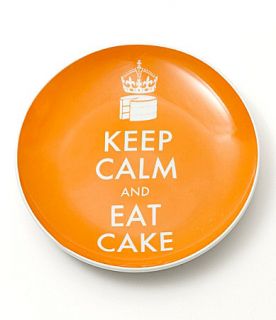 Prima Designs Orange Keep Calm/Eat Cupcake Porcelain Plate  Dillards 