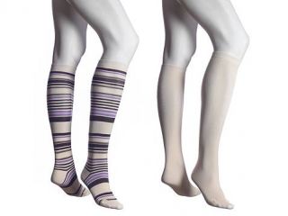 Anne Klein NY Striped Knee Sock, 2 Pack   DSW
