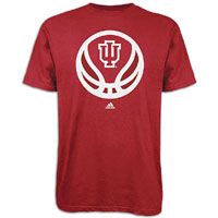 adidas College Basketball Logo T Shirt   Mens   Indiana   Red / White