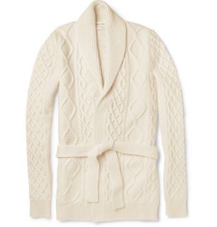 Michael Bastian Cable Knit Wool and Cashmere Blend Cardigan  MR 