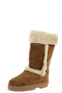  Footwear  Boots  Abi Chestnut Suedette Faux Fur Lined 