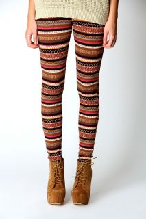  Clothing  Leggings  Emily Ethnic Print Brushed Knit 