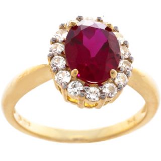 Oval Created Ruby and White Sapphire Ring in Gold Over Silver  Meijer 