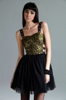 Boutique Lexie Embroidered Stud Side Straps Tutu Dress at boohoo
