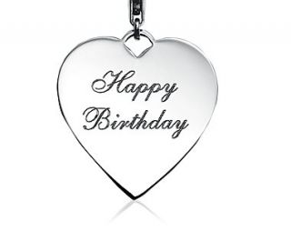 Happy Birthday Heart Charm in Sterling Silver  Blue Nile