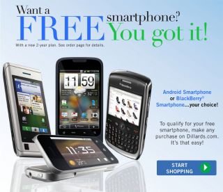 Want a FREE smartphone? You got it With a new 2 year plan. See order 