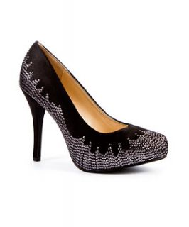 Black (Black) Ruby Prom Callie Black Studded Court Shoes  251504701 