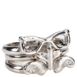 Womens   Brash   Womens Three Piece Mustache Stackable Ring   Payless 