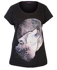 Black (Black) Inspire Black Wolf Print T Shirt  266552401  New Look