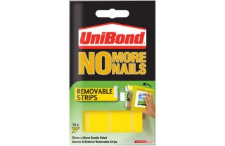 Unibond No More Nails Removable Strips   White   10 piece x 20mm x 