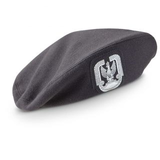 Used Polish Military Surplus Paratroopers Beret, Gray   868533, Hats 