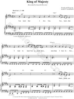 Image of Lincoln Brewster   King of Majesty Sheet Music    