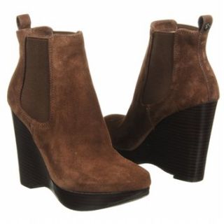 Womens MICHAEL MICHAEL KORS Jessie Wedge Bootie Mocha Suede Shoes 