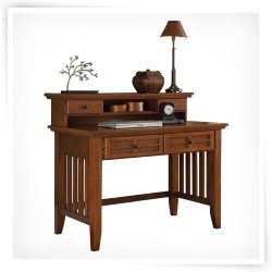 Home Styles Arts and Crafts Student Desk with Hutch   Cottage Oak