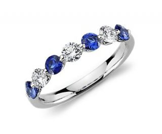 Classic Floating Sapphire and Diamond Ring in Platinum  Blue Nile