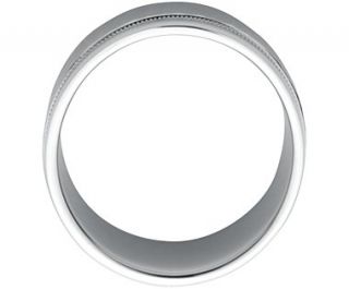 Hammered Milgrain Comfort Fit Wedding Ring in Platinum (6mm)  Blue 