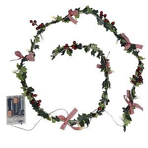 Holly & Ivy Garland LED Lights   christmas sale
