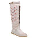 Womens   Boots   Knee High   White  Shoes 