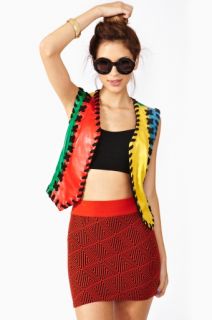 Moschino Color Block Leather Vest in Vintage at Nasty Gal 