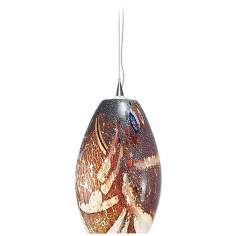 LBL Monty 7 1/2 Wide Mocha Murano Glass Pendant Light