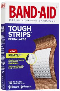 Band Aid Tough Strips Adhesive Bandages Extra Large, 1 3/4 10ct